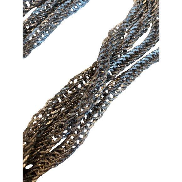 Silver Multi-Strand Twisted Rope Chain Necklace - Picture 2 of 4